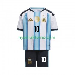 Argentina Fotballdrakt Lionel Messi 10 Barn Hjemmedraktsett Fotball-VM 2026 Kortermet