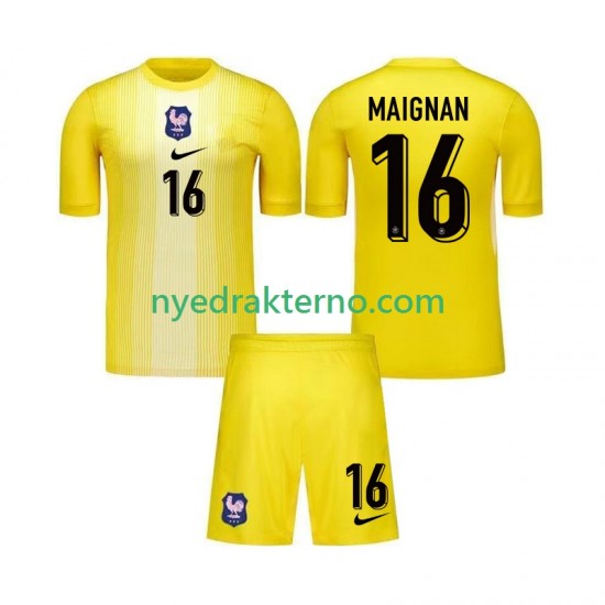 Frankrike Fotballdrakt Mike Maignan 16 Keeper Barn Hjemmedraktsett 2025 Kortermet
