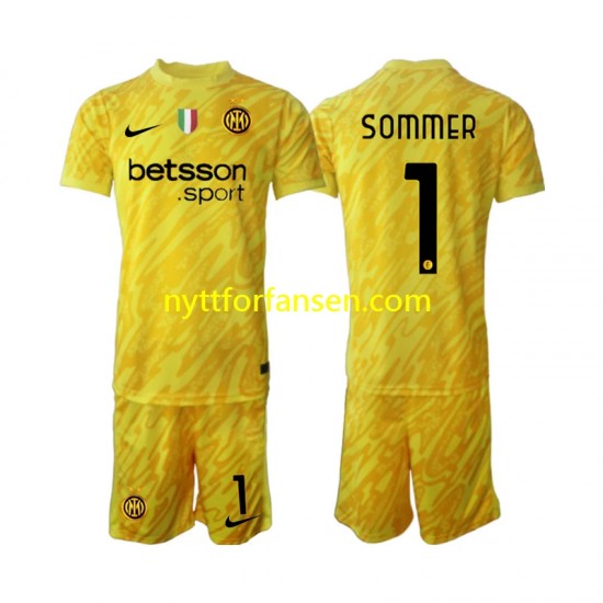 Inter Milan Fotballdrakt Yann Sommer 1 Keeper Barn Bortedraktsett 2024-2025 Kortermet