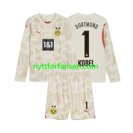 Borussia Dortmund Fotballdrakt Gregor Kobel 1 Keeper Barn Hjemmedraktsett 2024-2025 Langermet