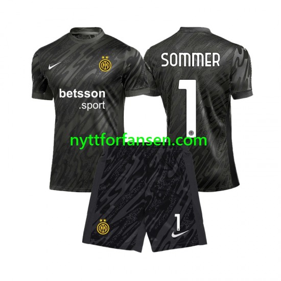 Inter Milan Fotballdrakt Yann Sommer 1 Keeper Barn Tredjedraktsett 2024-2025 Kortermet
