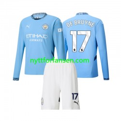 Manchester City Fotballdrakt Kevin De Bruyne 17 Barn Hjemmedraktsett 2024-2025 Langermet