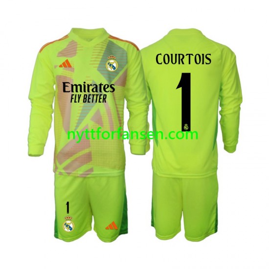 Real Madrid Fotballdrakt COURTOIS 1 Keeper Barn Fjerdedraktsett 2024-2025 Langermet