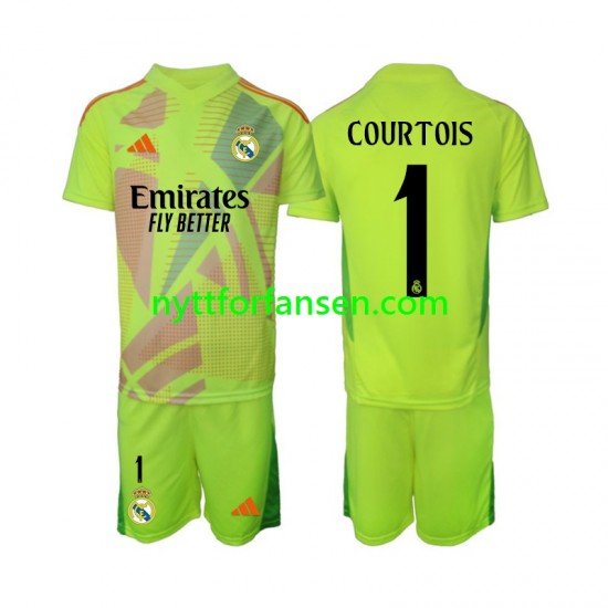 Real Madrid Fotballdrakt COURTOIS 1 Keeper Barn Fjerdedraktsett 2024-2025 Kortermet