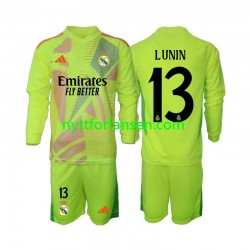 Real Madrid Fotballdrakt Lunin 13 Keeper Barn Fjerdedraktsett 2024-2025 Langermet