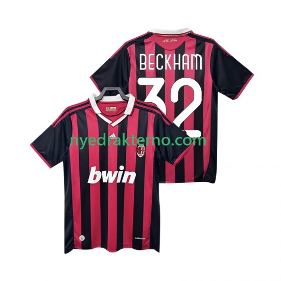 AC Milan Fotballdrakt BECKHAM 32 2009 Retro Herre Hjemmedraktsett 2010 Kortermet