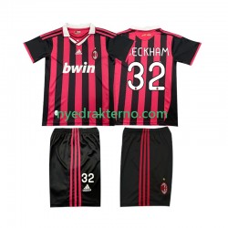 AC Milan Fotballdrakt BECKHAM 32 2009 Retro Barn Hjemmedraktsett 2010 Kortermet