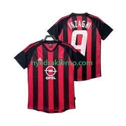 AC Milan Fotballdrakt INZAGHI 9 2002 2003 Retro Herre Hjemmedraktsett Kortermet