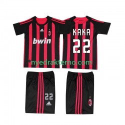 AC Milan Fotballdrakt KAKA 22 2009 Retro Barn Hjemmedraktsett 2008 Kortermet