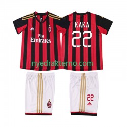 AC Milan Fotballdrakt KAKA 22 2013 2014 Retro Barn Hjemmedraktsett Kortermet