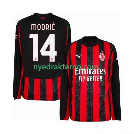 AC Milan Fotballdrakt Modrić Luca 14 Herre Hjemmedraktsett 2025-2026 Langermet