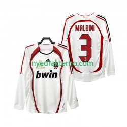 AC Milan Fotballdrakt MALDINI 3 2007 Retro Herre Bortedraktsett 2006 Langermet