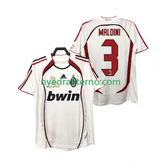 AC Milan Fotballdrakt MALDINI 3 2007 Retro Herre Bortedraktsett 2006 Kortermet