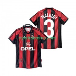 AC Milan Fotballdrakt MALDINI 3 1998 Retro Herre Hjemmedraktsett 1999 Kortermet