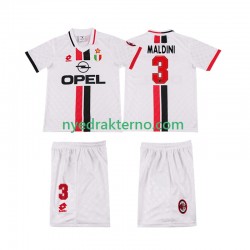 AC Milan Fotballdrakt MALDINI 3 1996 1997 Retro Barn Bortedraktsett Kortermet