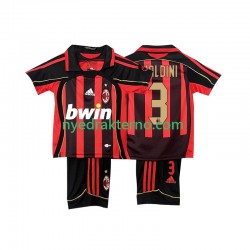 AC Milan Fotballdrakt MALDINI 3 2007 Retro Barn Hjemmedraktsett 2006 Kortermet