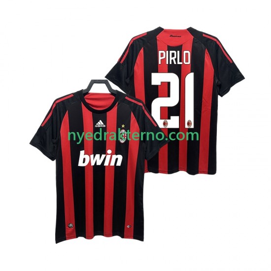 AC Milan Fotballdrakt RIRLO 21 2009 Retro Herre Hjemmedraktsett 2008 Kortermet