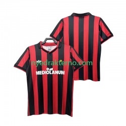 AC Milan Fotballdrakt 1990 1991 Retro Herre Hjemmedraktsett Kortermet