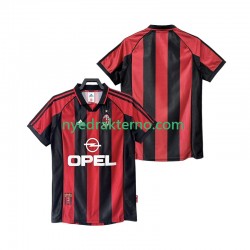AC Milan Fotballdrakt 1998 Retro Herre Hjemmedraktsett 1999 Kortermet