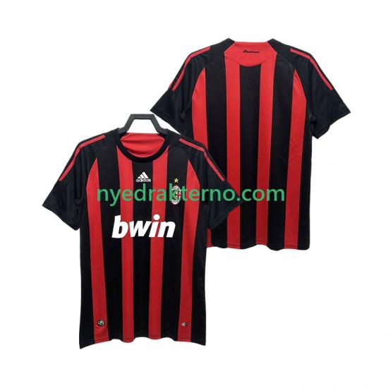 AC Milan Fotballdrakt 2009 Retro Herre Hjemmedraktsett 2008 Kortermet