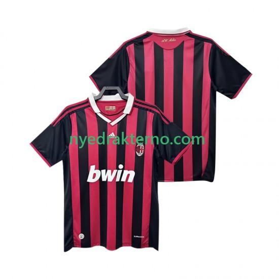 AC Milan Fotballdrakt 2009 Retro Herre Hjemmedraktsett 2010 Kortermet