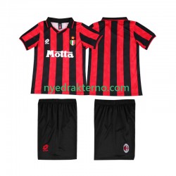 AC Milan Fotballdrakt 1993 Retro Barn Hjemmedraktsett 1994 Kortermet