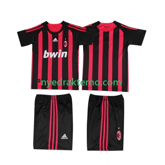 AC Milan Fotballdrakt 2009 Retro Barn Hjemmedraktsett 2008 Kortermet