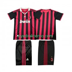 AC Milan Fotballdrakt 2009 Retro Barn Hjemmedraktsett 2010 Kortermet