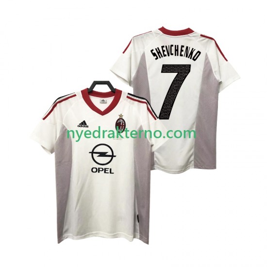 AC Milan Fotballdrakt SHEVCHENKO 7 2005 Retro Herre Bortedraktsett 2004 Kortermet
