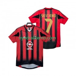 AC Milan Fotballdrakt SHEVCHENKO 7 2005 Retro Herre Hjemmedraktsett 2004 Kortermet