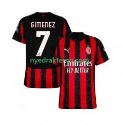 AC Milan Fotballdrakt Santiago Gimenez 7 Herre Hjemmedraktsett 2025-2026 Kortermet