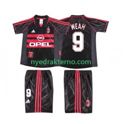 AC Milan Fotballdrakt WEAH 9 1998 Retro Barn Tredjedraktsett 1999 Kortermet
