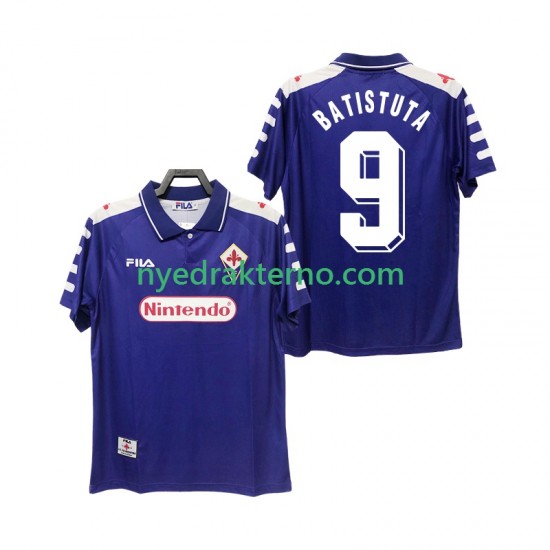 Fiorentina Fotballdrakt BASTUTA 9 1998 Retro Herre Hjemmedraktsett 1999 Kortermet