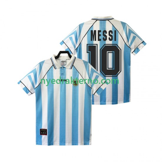 Argentina Fotballdrakt Lionel Messi 10 1996 1997 Retro Herre Hjemmedraktsett Kortermet