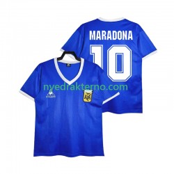 Argentina Fotballdrakt MARADONA 10 1986 Retro Herre Bortedraktsett Kortermet