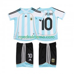 Argentina Fotballdrakt RIQUELME 10 2007 Retro Barn Hjemmedraktsett 2006 Kortermet