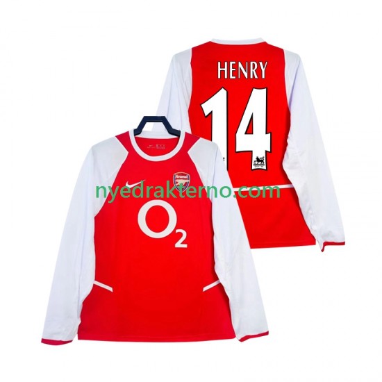 Arsenal Fotballdrakt Henry 14 2002 2003 Retro Herre Hjemmedraktsett Langermet