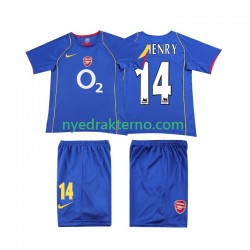 Arsenal Fotballdrakt Thierry Henry 14 2005 Retro Barn Bortedraktsett 2004 Kortermet