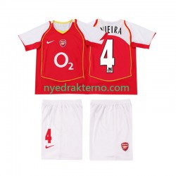 Arsenal Fotballdrakt VIEIRA 4 2005 Retro Barn Hjemmedraktsett 2004 Kortermet