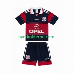 FC Bayern München Fotballdrakt 1997 Retro Barn Hjemmedraktsett 1999 Kortermet