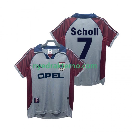 FC Bayern München Fotballdrakt Scholl 7 1998 Retro Herre Tredjedraktsett 1999 Kortermet