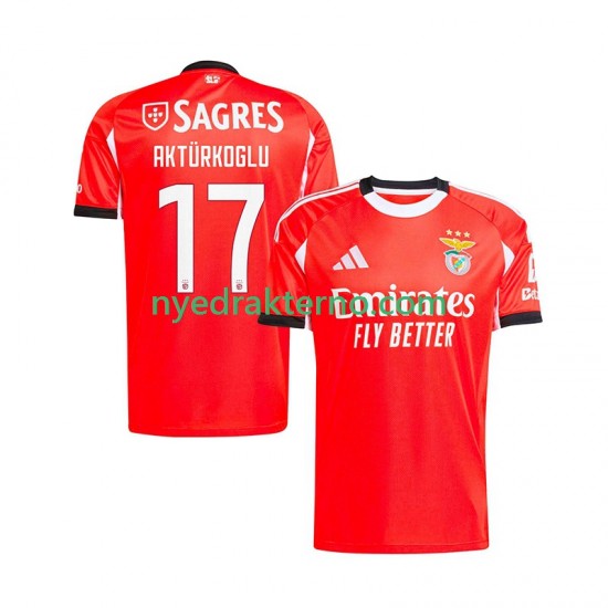 Benfica Fotballdrakt Kerem Akturkoglu 17 Herre Hjemmedraktsett 2025-2026 Kortermet