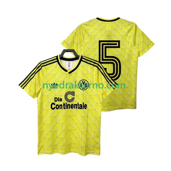 Borussia Dortmund Fotballdrakt 5 1988 1989 Retro Herre Hjemmedraktsett Kortermet