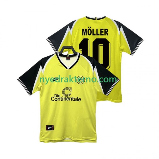 Borussia Dortmund Fotballdrakt Moller 10 1995 1996 Retro Herre Hjemmedraktsett Kortermet