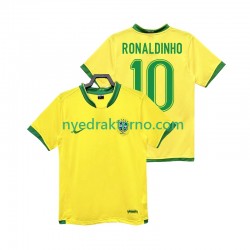 Brasil Fotballdrakt RONALDINHO 10 Retro Herre Hjemmedraktsett 2006 Kortermet
