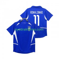 Brasil Fotballdrakt RONALDINHO 11 2002 Retro Herre Bortedraktsett Kortermet