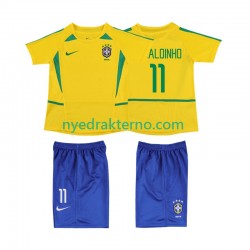 Brasil Fotballdrakt RONALOINHO 11 2002 Retro Barn Hjemmedraktsett Kortermet