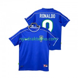 Brasil Fotballdrakt Ronaldo 9 1998 Retro Herre Bortedraktsett Kortermet