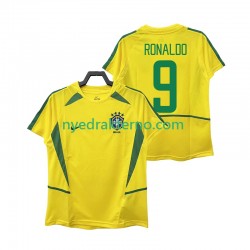 Brasil Fotballdrakt Ronaldo 9 2002 Retro Herre Hjemmedraktsett Kortermet