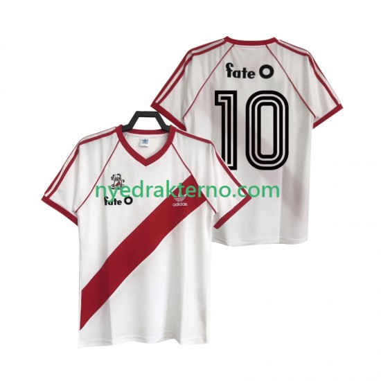 CA River Plate Fotballdrakt 10 1986 Retro Herre Hjemmedraktsett Kortermet